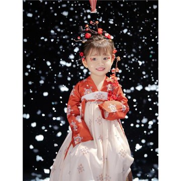 女童漢服古裝兒童國風超仙襦裙小女孩唐裝連衣裙唐代連衣裙表演服