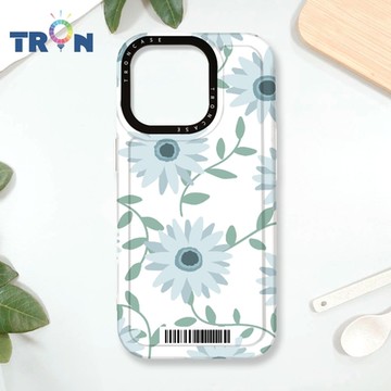 TRON IPHONE 16 PRO 平塗手繪花朵C款 防摔 MAGSAFE 磁吸 太空載具殼 透白 手機殼