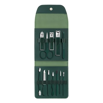 SC優選 指甲刀套裝修甲美甲工俱 12件組 墨綠色  1組