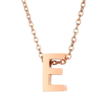 台灣客製化鏈長項鍊 純鋼字母E玫瑰金色鎖骨項鏈－DUSHA ACCESSORY 杜莎飾品