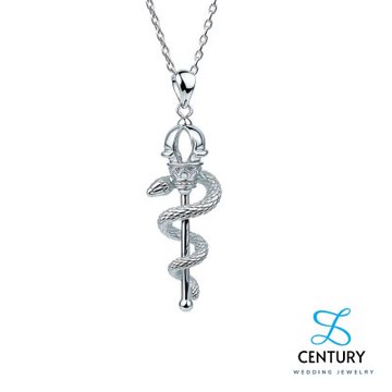 世紀白金 Pt950鉑金吊墜 鉑金權杖靈蛇吊墜｜象徵力量與智慧