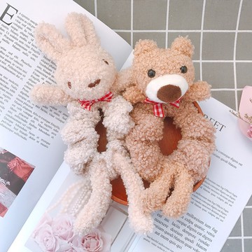 Conalife]　流行Q版毛絨動物造型髮圈(1大+1小/組) -1組