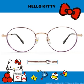 HELLO KITTY▪︎經典｜清新晨曦 橢圓框眼鏡｜璀璨紫