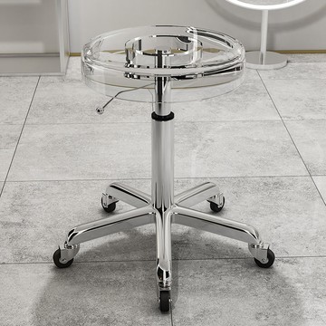 免運  不銹鋼美容院凳大工凳椅子旋轉升降滑輪圓凳亞克力剪發理發店專用