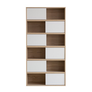 【TZUMii】夏爾六格滑門收納櫃/書櫃/置物櫃-2入組