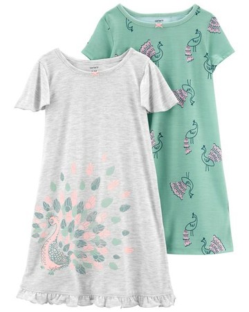 Kid 2-Pack Peacock Nightgowns