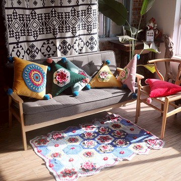 良本手作印度摩洛哥風格手工棉質抱枕弗裡達三角抱枕腰靠