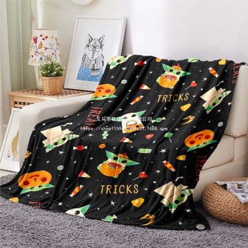 萬圣節法蘭絨數碼印花毛毯沙發蓋毯辦公室午睡毯空調毯