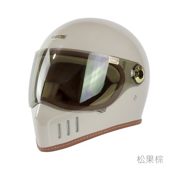 KK 安全帽 K-866C (涼感)鎖鏡山車帽 素色 松果棕 涼感內襯 山車帽 齒排扣 全可拆 全罩