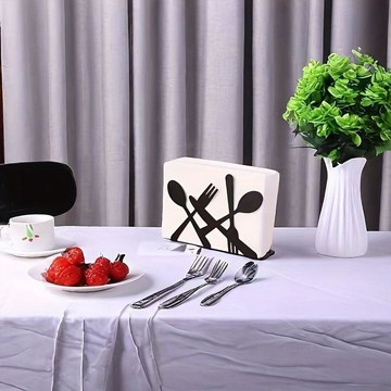 創意餐具造型紙巾架桌面多功能餐巾紙收納架家用裝飾鐵藝擺件 置物架 桌上置物架 廚房紙巾架 擺飾