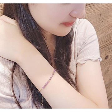 【焦糖小姐 Ms caramelo】紫晶天然石手鍊 306不鏽鋼 Stainless steel