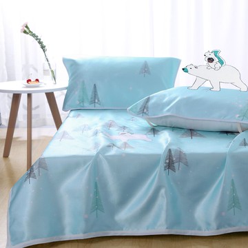 冰絲涼席夏季學生宿舍單人可水洗可折疊1.5米1.2米床笠款家用席子