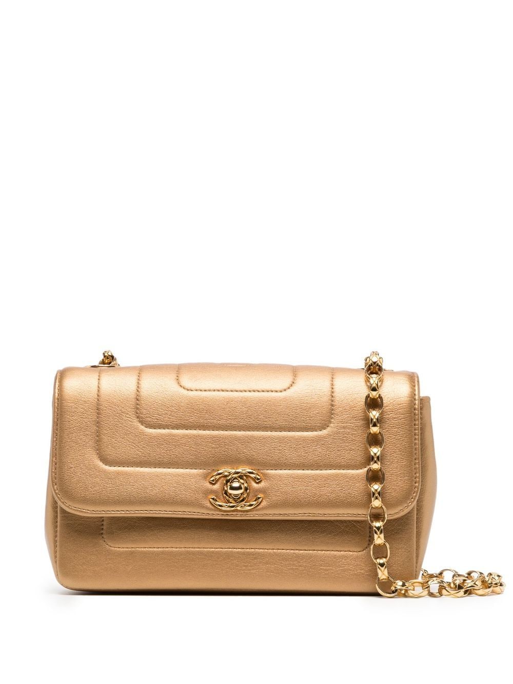 Chanel Pre-Owned - 1992 Mademoiselle Bijoux shoulder bag - women - Lamb Skin - One Size - Gold