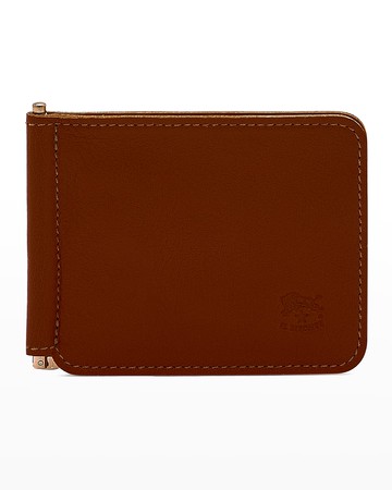 Men's Leather Bifold Wallet w/ Money Clip