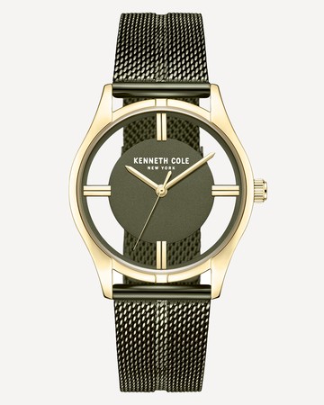 Kenneth Cole | Transparency Water Resistant Stainless Steel Mesh Bracelet Watch in Green