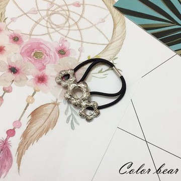 【卡樂熊】基本花花世界造型髮束(銀色)