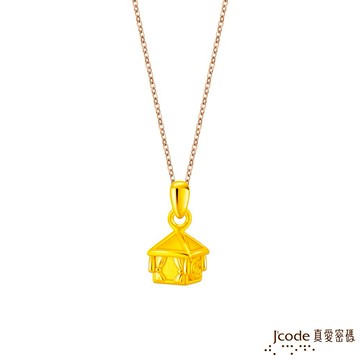 【J'code真愛密碼金飾】 白沙屯 迷你媽祖神轎硬金墜子 送項鍊