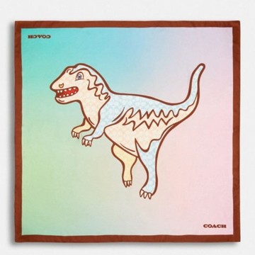 COACH - 漸層REXY 恐龍印花真絲方巾
