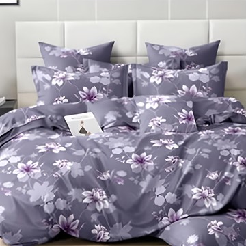 LoveCity 寢城之戀 台灣製 超細舒柔棉 豪華床罩6件組  床包 + 兩用被 + 薄枕套2個 + 鋪棉枕套2個  紫玉蘭  雙人