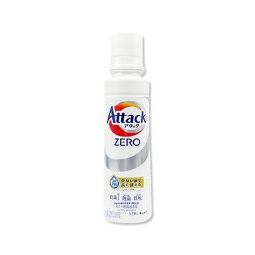 日本KAO花王-Attack ZERO強洗淨去污消臭濃縮洗衣精570g/罐-直立式專用(銀標)(Bio IOS衣物清潔劑,織品除異味香氛洗滌液,筒槽防霉中性潔衣露)
