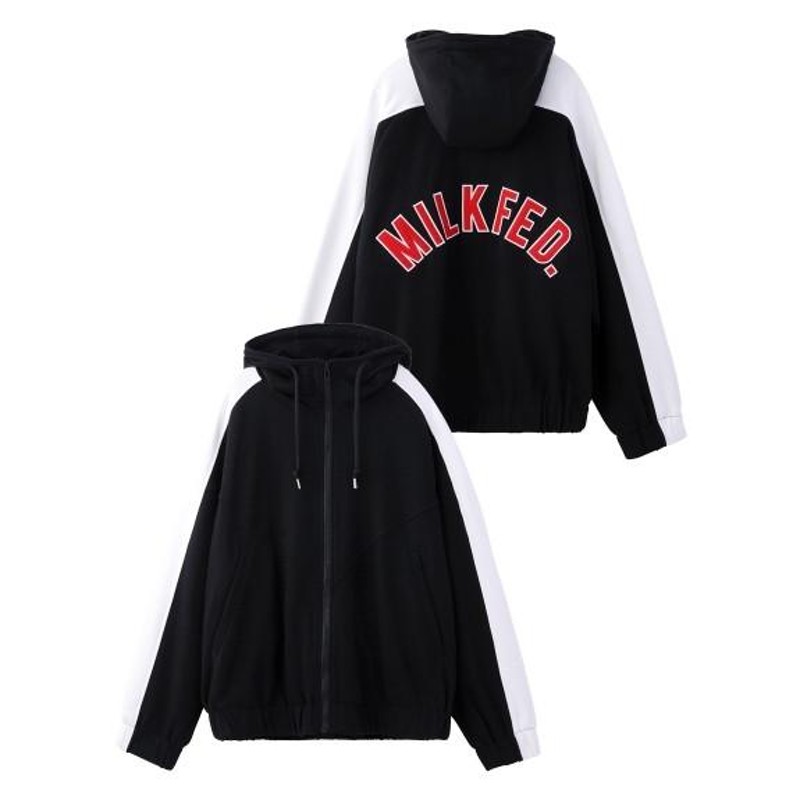 ミルクフェド MILKFED BACK ARCH LOGO ZIP HOODIE バックアーチ ロゴ