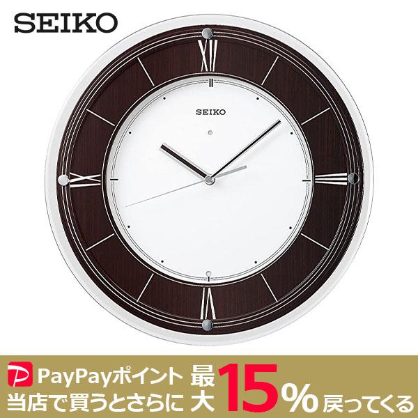 SEIKO 電波クロック 木枠 黒檀色 ローマ数字インデックス セイコー