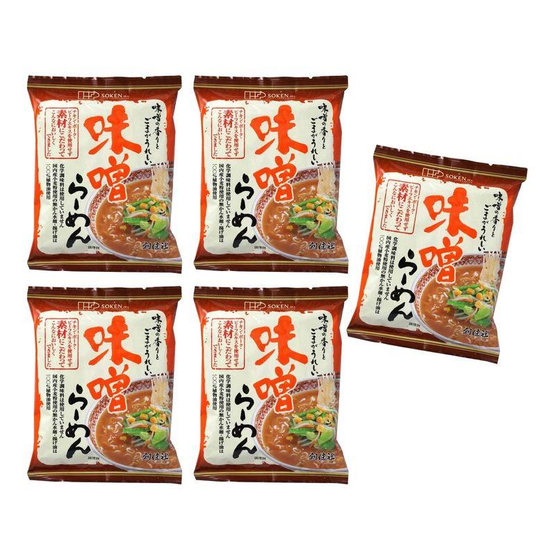 無添加 味噌らーめん 104.2g×５個 宅配便麺は国内産小麦粉を使用、かん水を使用せずコシとツルツルの食感を出しました。揚げ油は１００％植