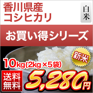 新米 令和5年(2023年)産 香川県産 コシヒカリ 白米 10kg(2kg×5袋)