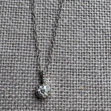 925純銀鎖骨鍊0.12ct莫桑鑽