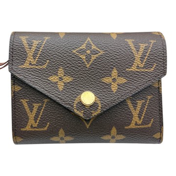 LOUIS VUITTON LV 路易威登 棕色 原花帆布 Victorine 三折短夾 M62472 【二手名牌BRAND OFF】