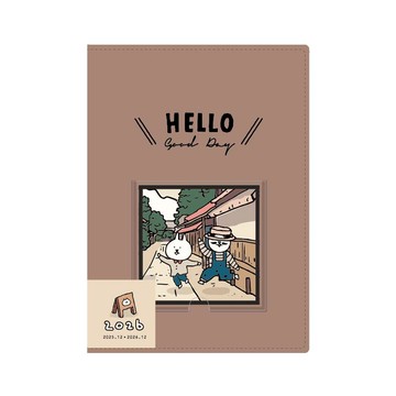 2026 貓行李 32K年度雙線圈皮書衣手帳