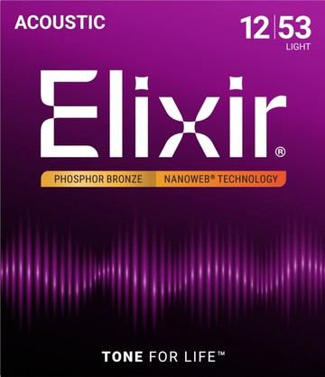 Elixir 16052 NANOWEB PB 磷青銅 (12-53)