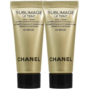 CHANEL 香奈兒 奢華晶鑽賦活粉底乳霜(#20)(5ml)*2
