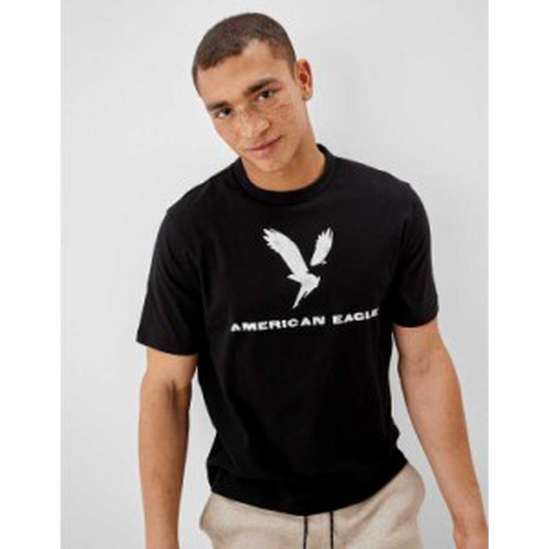 アメリカンイーグル メンズ Tシャツ トップス Ae Super Soft Graphic T Shirt Black 通販 Lineポイント最大1 0 Get Lineショッピング