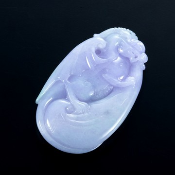 【森茂珠寶】緬甸天然翡翠A貨 春帶彩飛龍在天墜子 F1892