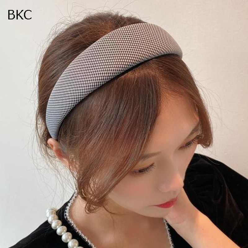 贈呈贈呈カチューシャ ワイド かわいい レトロ 千鳥格子 ウィンドウペン チェック 幅広 ヘアアクセサリー レディース 大人 女の子 ヘアバンド  ヘアアクセサリー