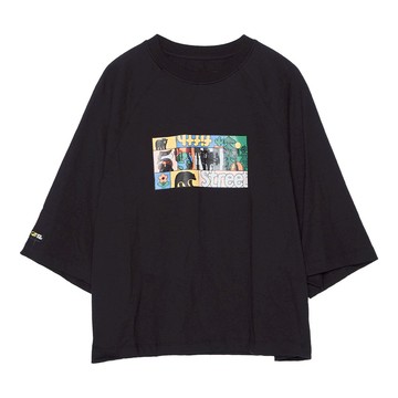 5th STREET｜女裝｜LOGO熱轉印寬版短袖T恤｜黑色