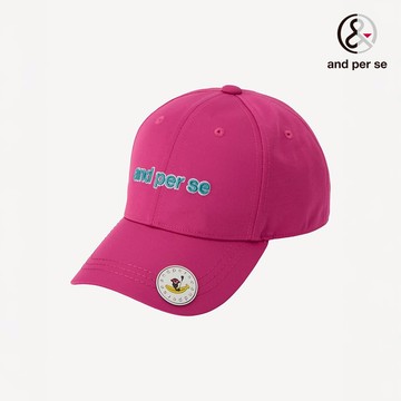 【and per se】桃紅色彈性聚酯材質四季皆宜可拆卸設計球帽 DLV08415