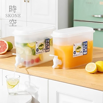 冰箱冷水壺 冷水桶 3.5L 冰箱冷水壺 冰箱水壺 飲料桶【時空優品】帶龍頭冷水壺 水瓶 水果茶壺 水瓶 冰箱冷水壺水箱
