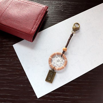 復古風卡帶丨禮物 手作 捕夢網 Dreamcatcher 吊飾-奶茶棕