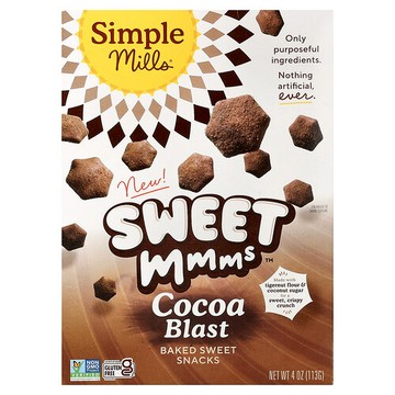 Simple Mills, Sweet Mmms™, Baked Sweet Snacks, Cocoa Blast, 4 oz (113 g)