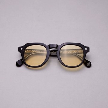 Soto 8mm 黑框黃色鏡片 法式皇冠厚切膠卷墨鏡 Crown Panto 板材鏡框 黑框黃片