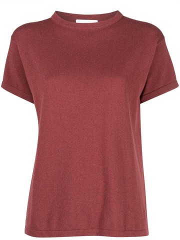 Fabiana Filippi - round neck knit T-shirt - women - Silk/Virgin Wool/Cashmere - 40 - Red
