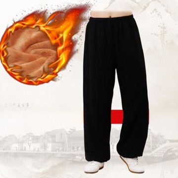 逐韻棉麻秋冬季加厚加絨太極褲男女燈籠褲金絲絨武術拳服練功褲子