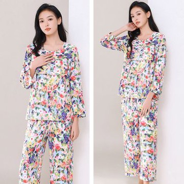 [韓國K.W.]現貨韓國棉稠高質感波浪五瓣花造型家居套裝