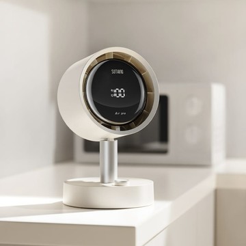 超靜音100檔 淨化桌面循環扇 Air Pro 附淨化濾網x1｜可擺頭 USB風扇 無線使用 香氛 月光白