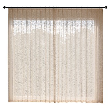 【台灣公司 可打統編】月枝影紗簾窗簾法式鏤空2025新款陽臺客廳窗紗透光不透人奶油色沙 y8181