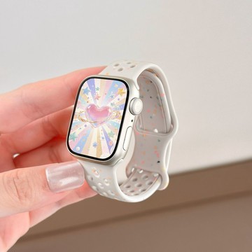 八字扣彩設計 矽膠透氣 適用於 Apple Watch S11 SE S9 10代 女士錶帶 41 45 46mm 錶帶