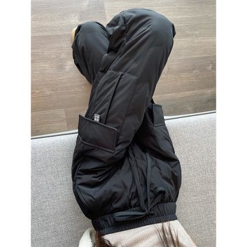 羽絨工裝褲女冬季外穿2025新款加絨加厚極寒棉褲闊腿東北防寒褲子