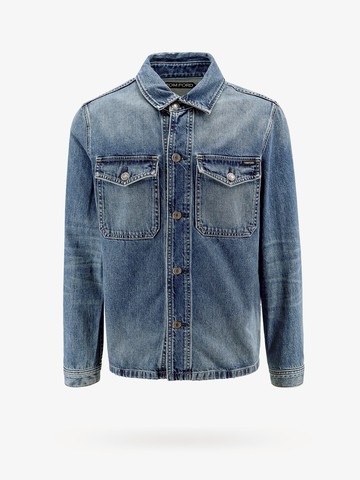 Denim jacket with logo label - TOM FORD - gender_Man